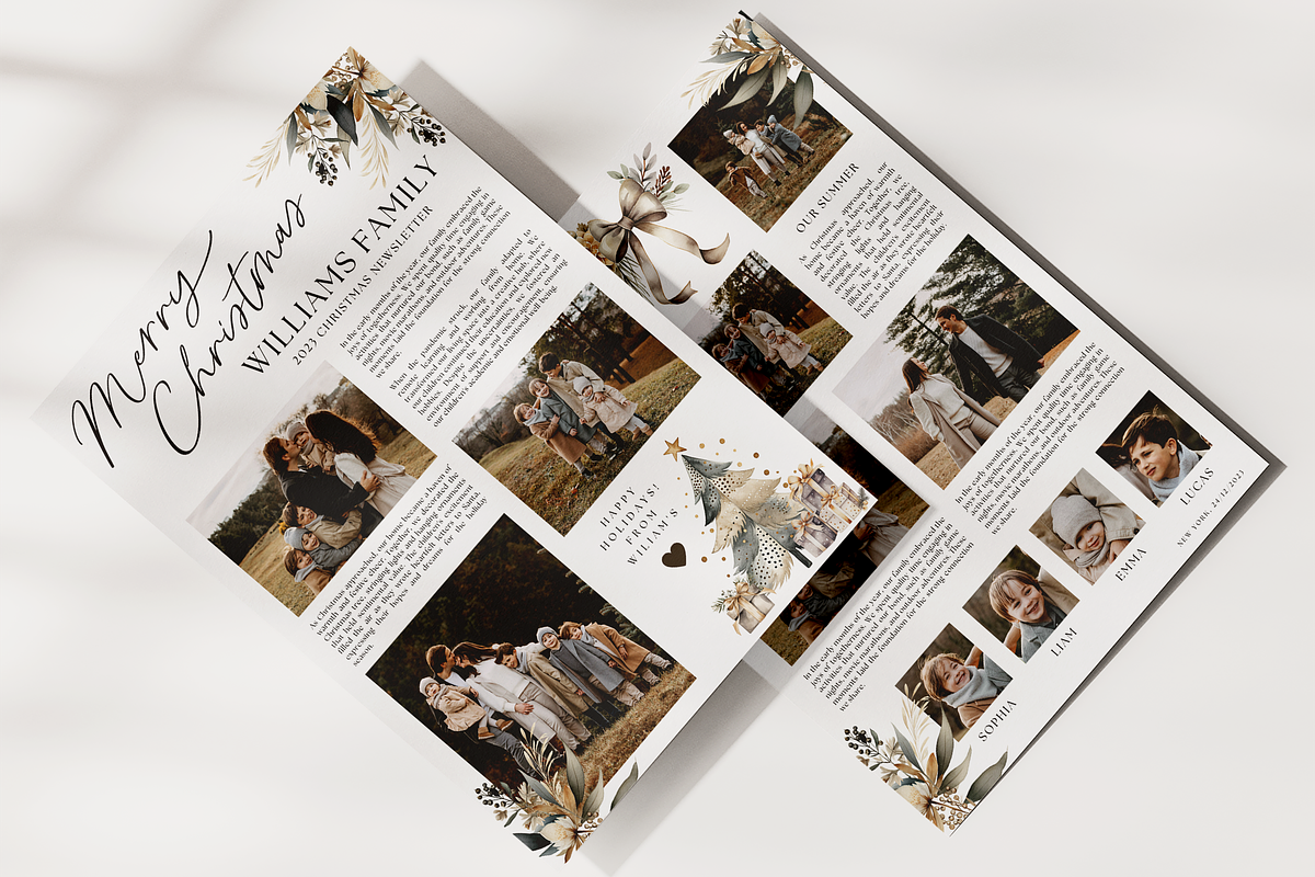 Christmas Newsletter Canva Template, a Stationery Template by SarenkaDesignShop (Photo 4 of 5)