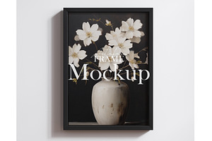 Framed floated canvas mockup