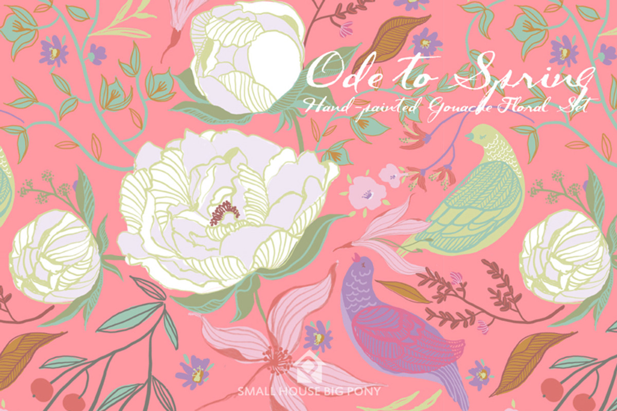 Ode to Spring- Gouache Floral Set, an Illustration by SmallHouseBigPony (Photo 13 of 13)