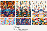 80 Dia de Muertos seamless pattern, a Pattern Graphic by Poppy Lane Studio (Thumbnail 5 of 11)