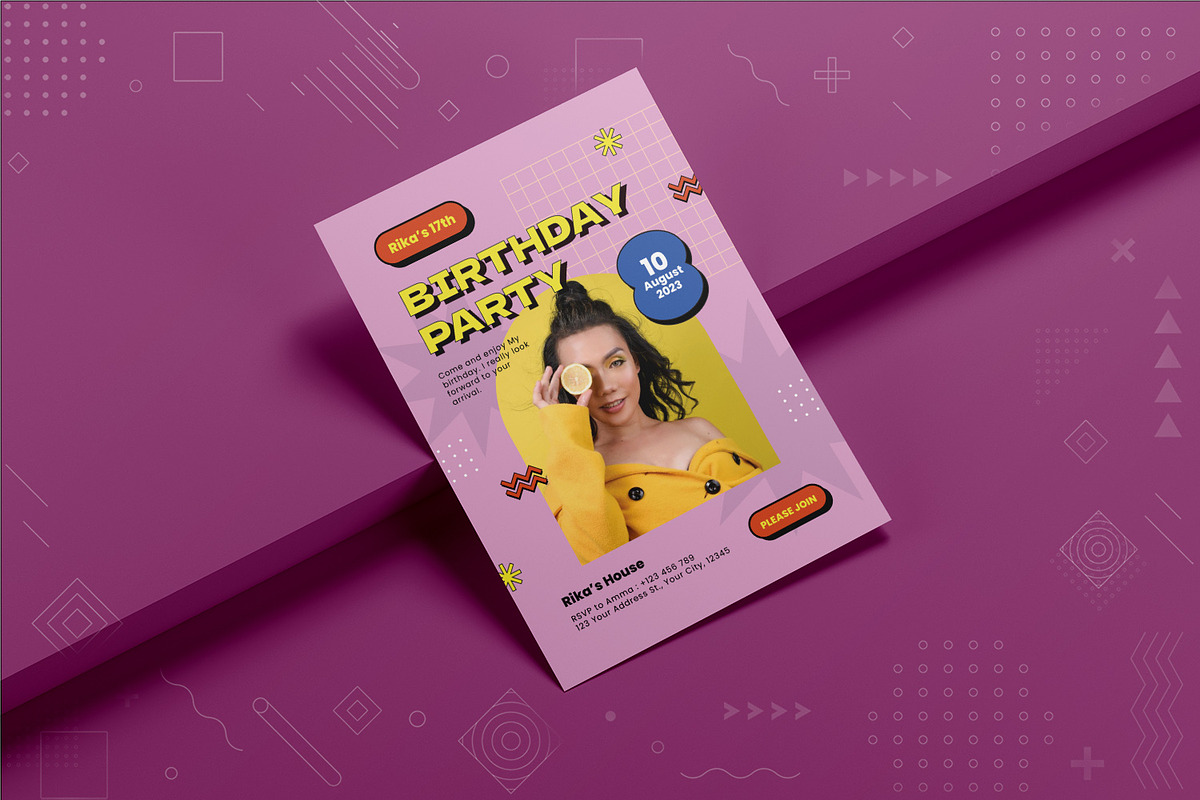 Nostalgic 90s Birthday Invitation, an Invitation Template by Fannan Studio (Photo 2 of 2)