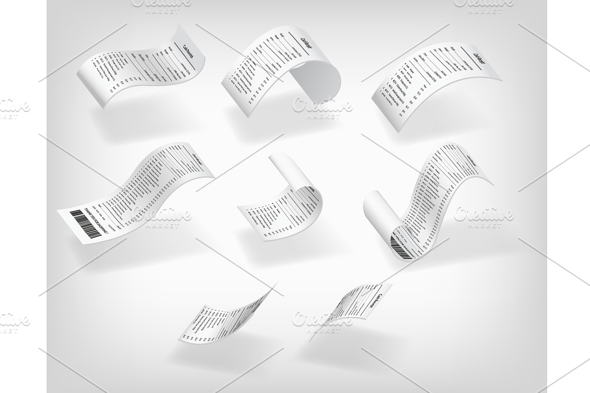 Payment check and receipts with, a Finance Illustration by the8monkey