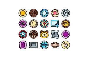 Decorative icons collection creating, an Illustration by pikepicture