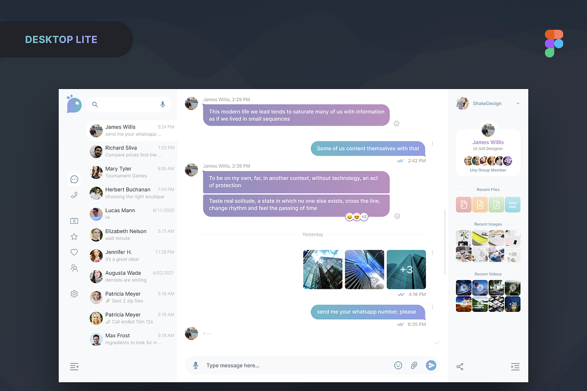 Uny Chat v1.0 - Figma Template, an App Template by emagweb (Photo 6 of 39)