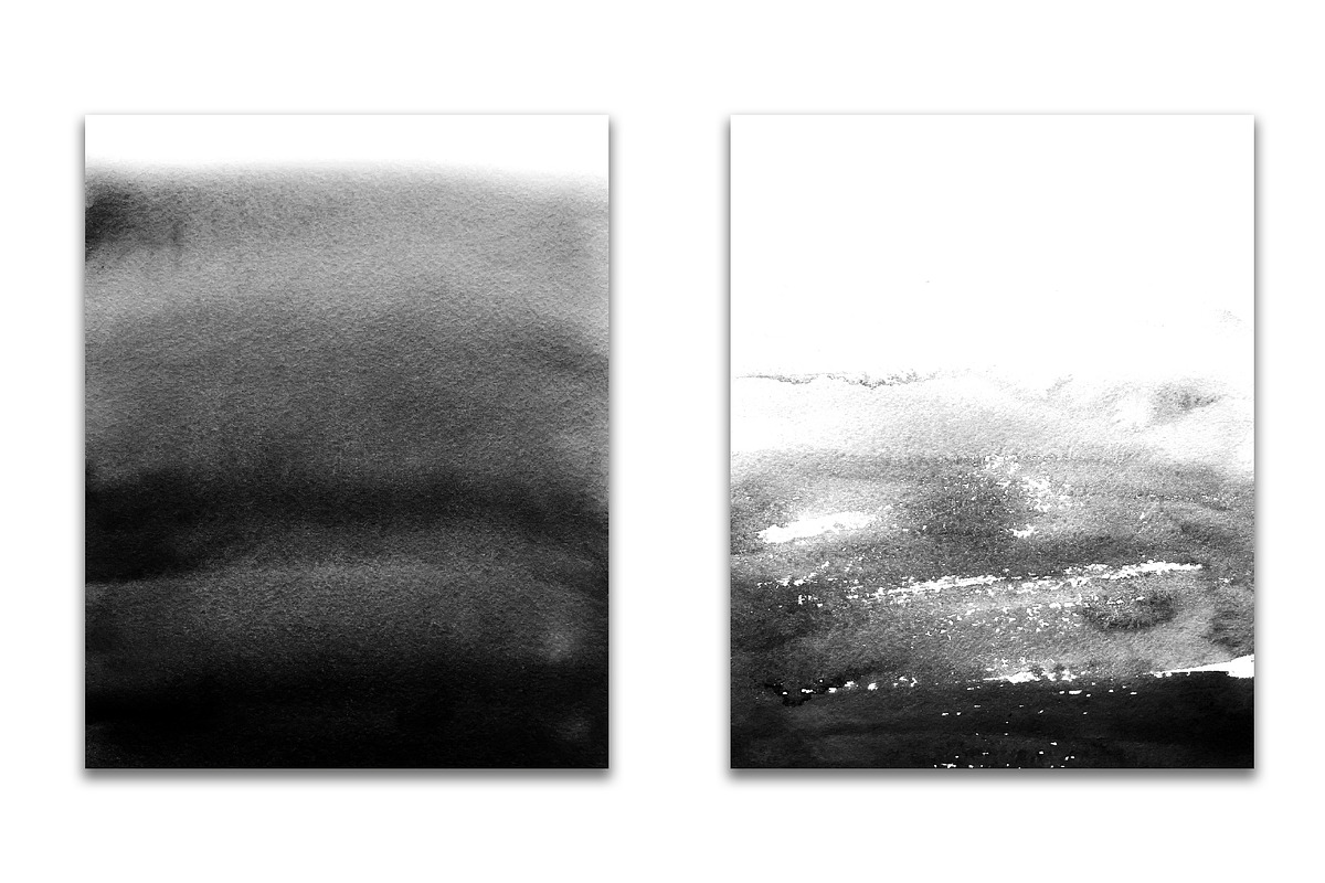 Black to gray ombre watercolor, a Texture Graphic by GraphicRain (Photo 3 of 6)