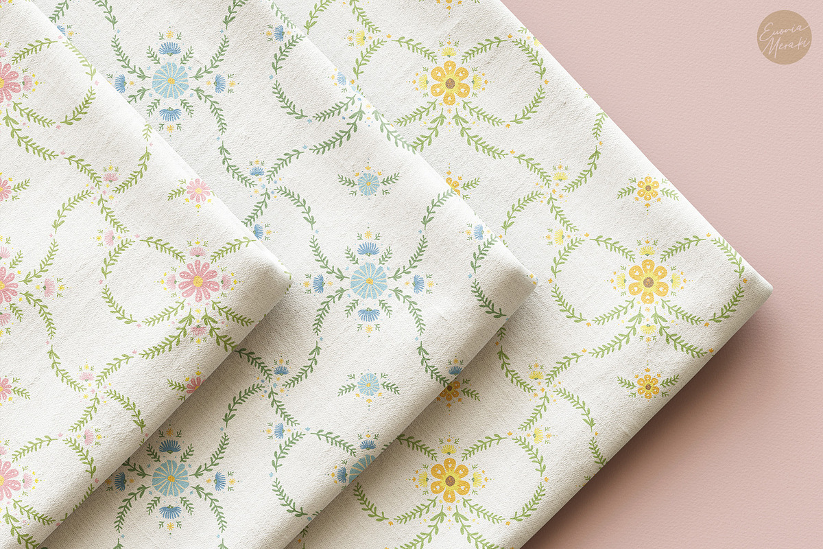 Cottagecore Pattern 9 Floral Ribbon, a Pattern Graphic by Euonia Meraki
