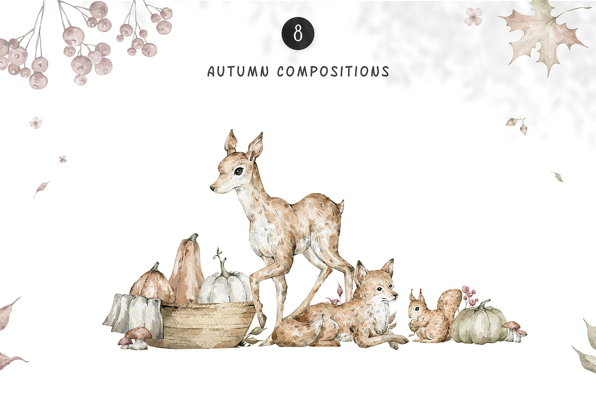 Autumn Forest. Watercolor animals, an Animal Illustration by Kreker Kate (Photo 3 of 9)