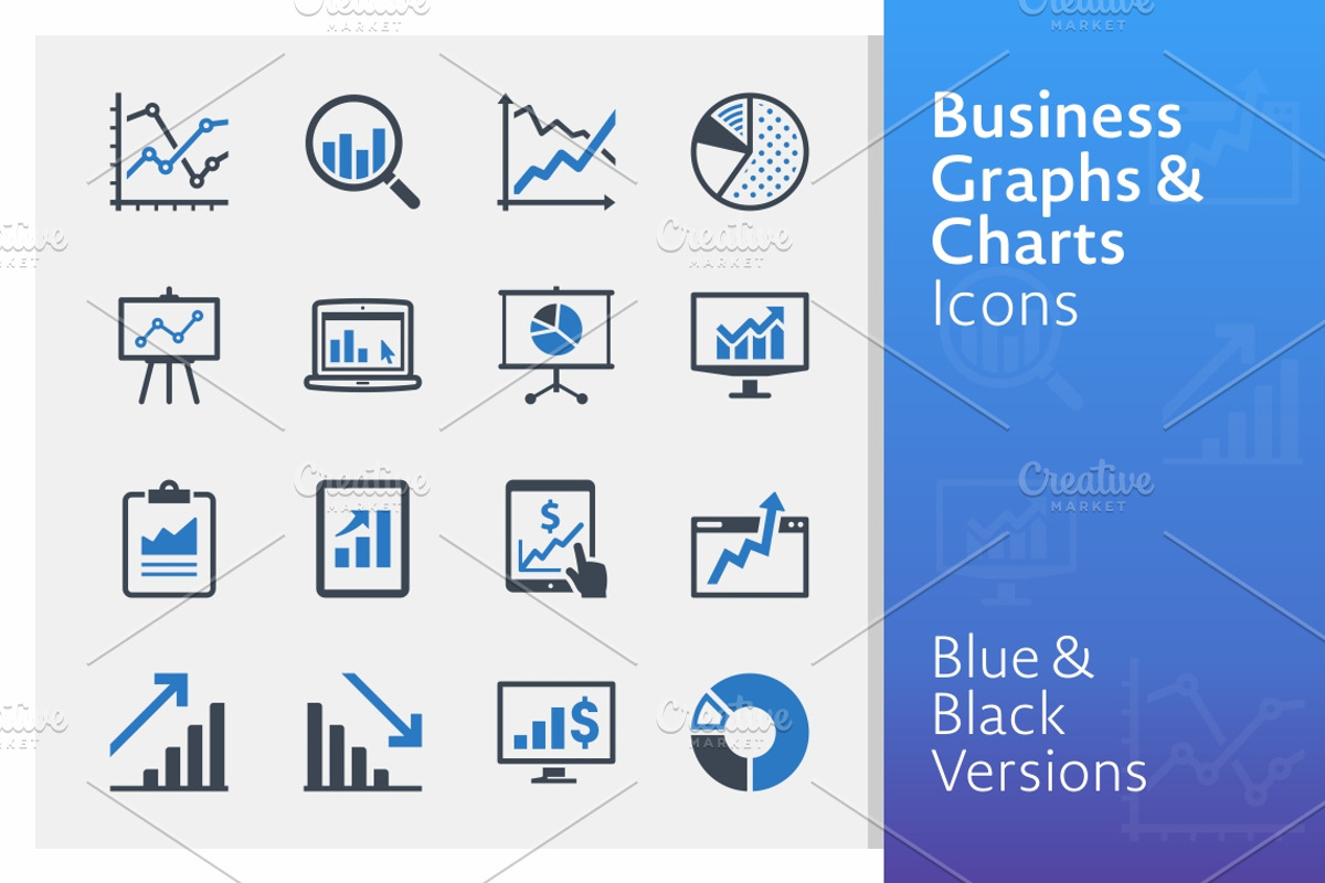 Business Graphs & Charts Icons, an Outline Icon by introwiz1 (Photo 1 of 3)