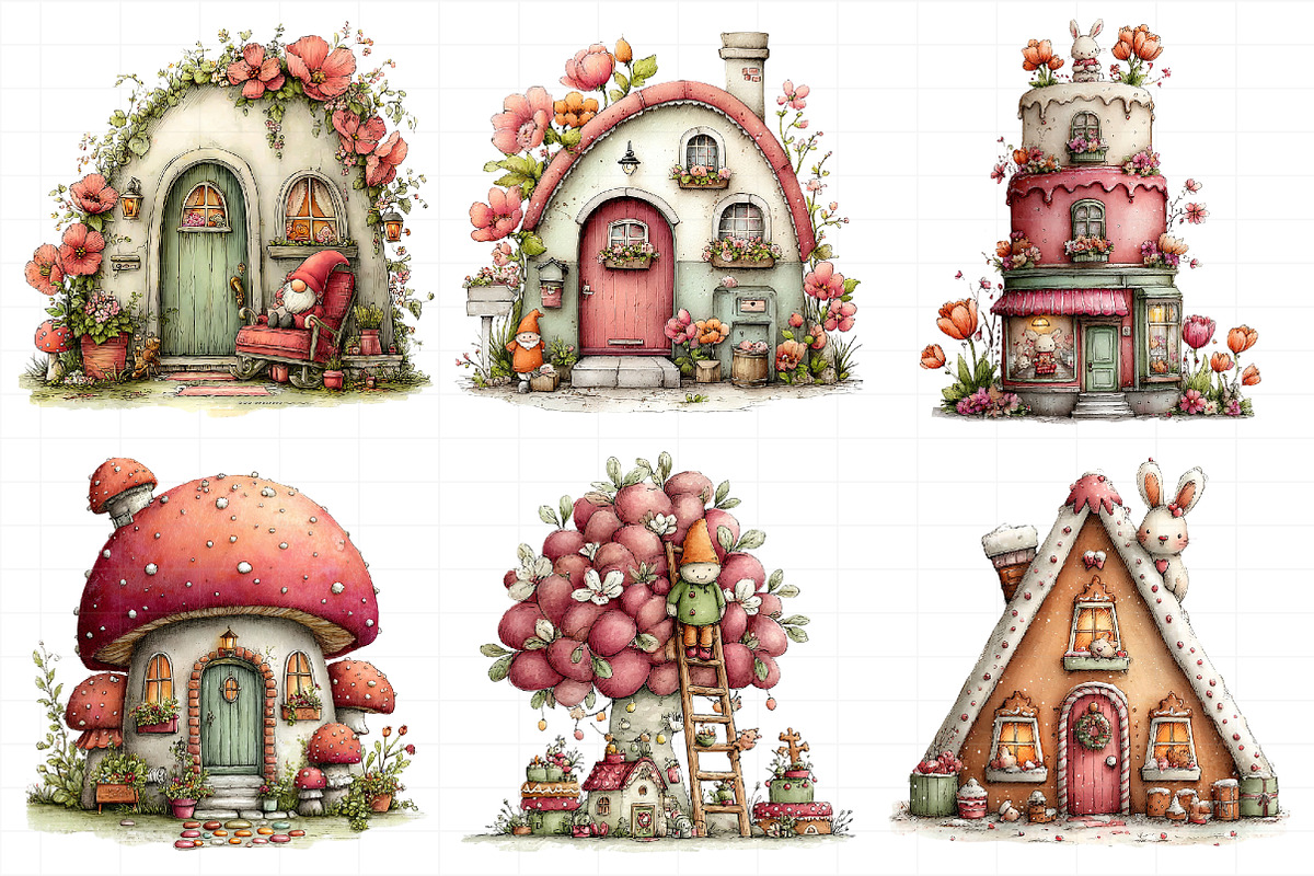Easter Gnome Gingerbread House Clipa, an Illustration by Daily.Designs (Photo 8 of 8)