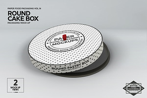 Paper Round CakeBox Packaging Mockup