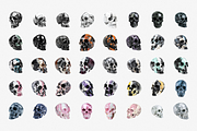 Marble Skulls | PNG Clipart Set, an Object Graphic by Lumeno (Thumbnail 5 of 6)