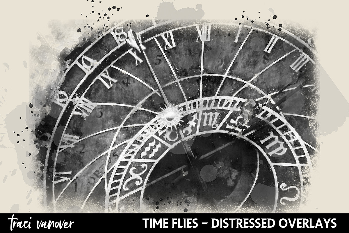 Clocks & Watches Distressed Overlays, an Illustration by ephemoire (Photo 9 of 9)