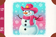 Preppy Western Snowman Brushstroke, an Illustration by SinaCreation (Thumbnail 1 of 7)