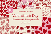 Valentine's Day Pattern Collection, a Pattern Graphic by Felizabeth Design (Thumbnail 1 of 10)