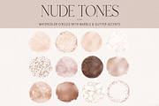Nude Tone Watercolor Circles, an Object Graphic by Indie Grace Design (Thumbnail 1 of 4)