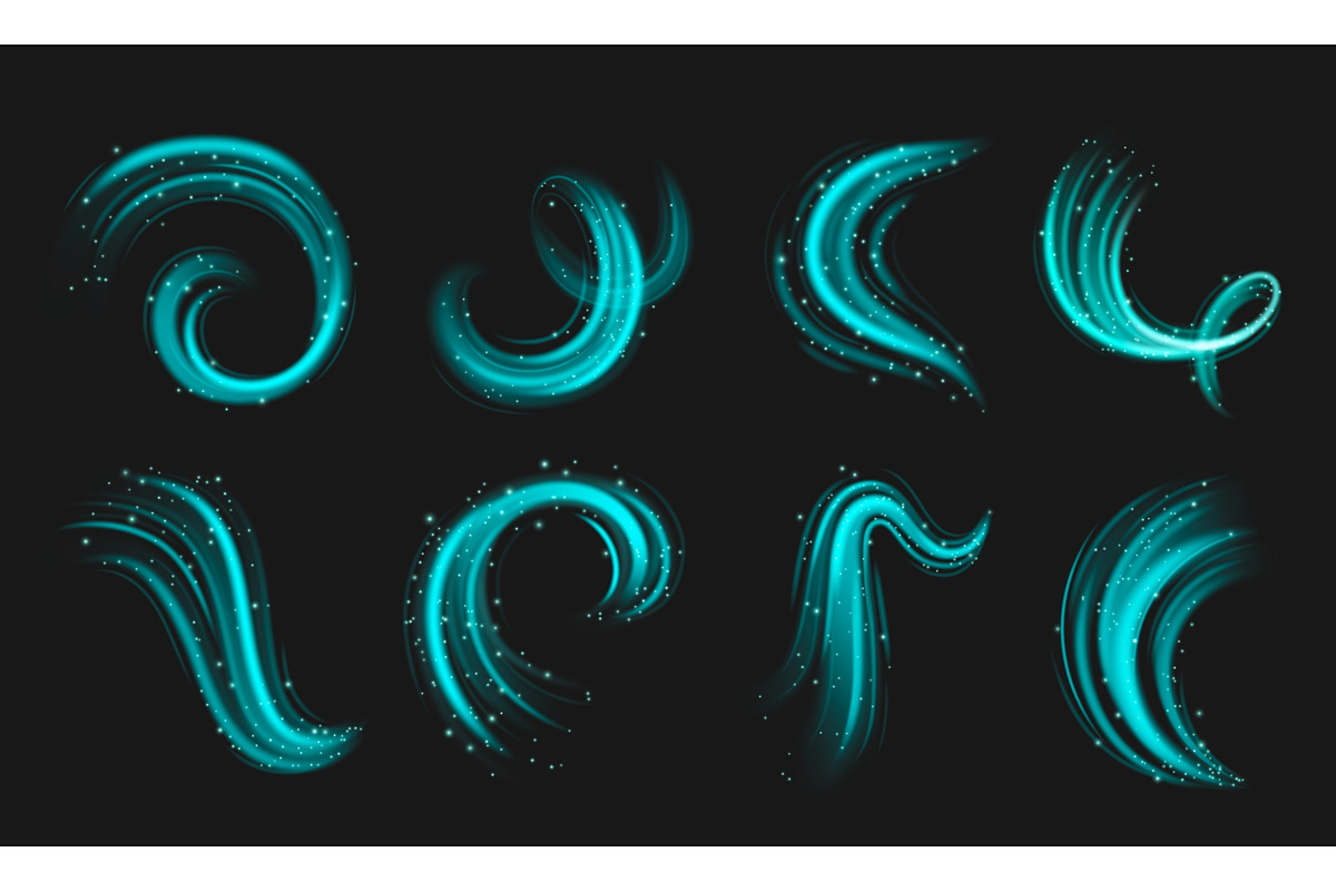 Magic light turquoise swirls with, an Object Illustration by art PVP - market (Photo 1 of 3)