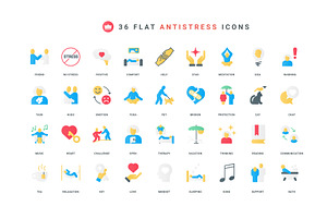 Stress relief mental balance icons, an Object Illustration by Lemberg Vector