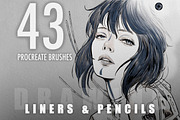 Procreate Brushes - Liners & Pencils, a Brush Add-On by Easy Procreate (Thumbnail 1 of 9)