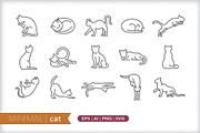 Minimal cat icons, an Outline Icon by Picture Window (Thumbnail 1 of 5)