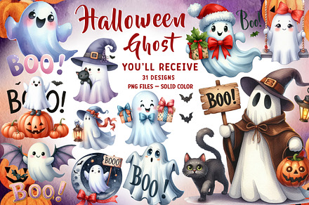 Halloween Ghost Clipart, an Illustration by CreationArt
