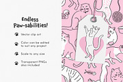 Cats! Vector Clip Art Illustrations, an Animal Illustration by rouxsupplyco (Thumbnail 5 of 9)