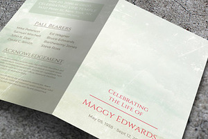 Softness Funeral Program Template