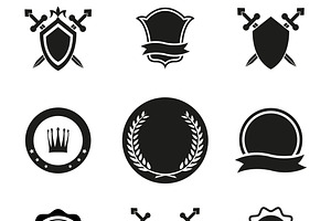 Vector Shields Crowns And Emblems