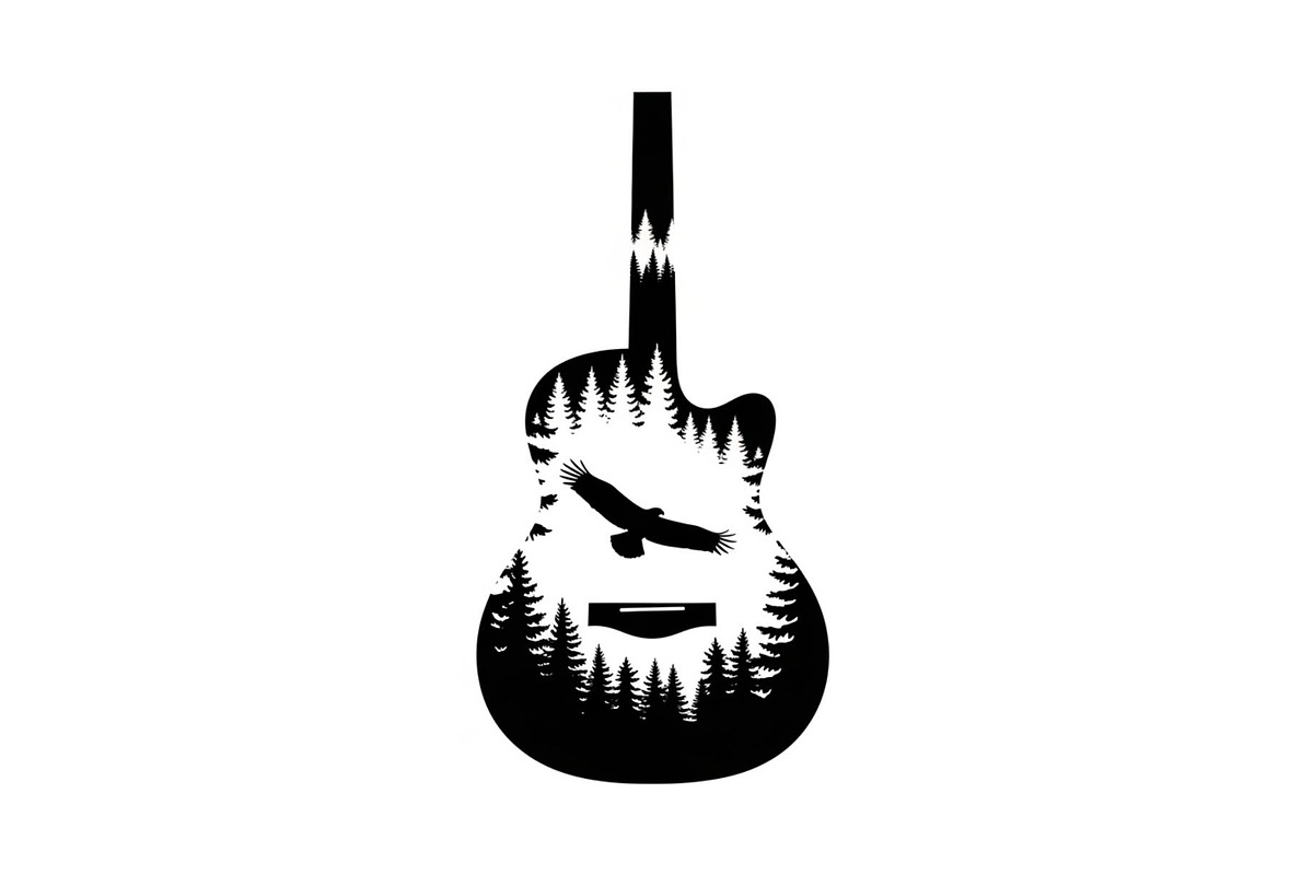 Nature Landscape Guitar Silhouette, an Object Illustration by Creativeshirt (Photo 13 of 31)