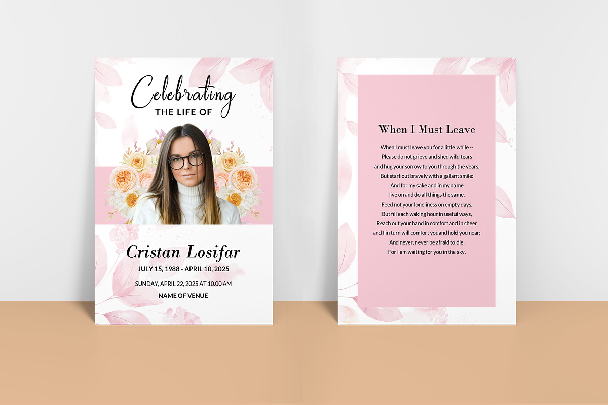 Funeral Program And Prayer Card, a Brochure Template by crazyOWL (Photo 6 of 8)
