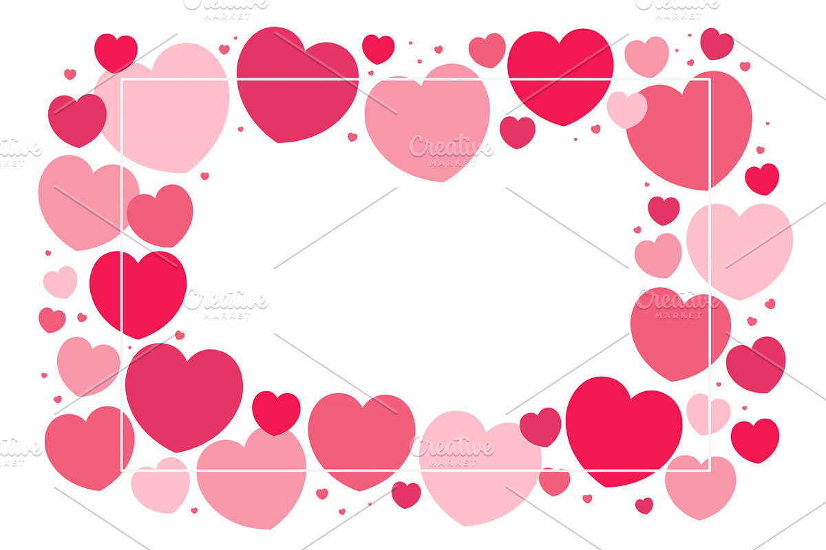 Red, pink hearts Valentines day, an Illustration by sceptical cactus