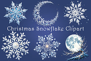 Christmas Snowflake Clipart - 30 png, a Seasonal Illustration by GalaDesign03 (Thumbnail 1 of 7)