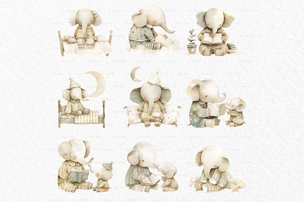 Baby elephant PNG watercolor clipart, an Animal Illustration by MyLittleMeow (Photo 3 of 5)
