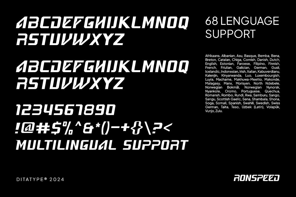 Ronspeed, a Symbol Font by Ditatype (Photo 14 of 17)