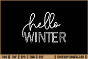 Hello Winter Winter Quote Design SVG, a Seasonal Illustration by Handy Arts Studio (Thumbnail 1 of 3)