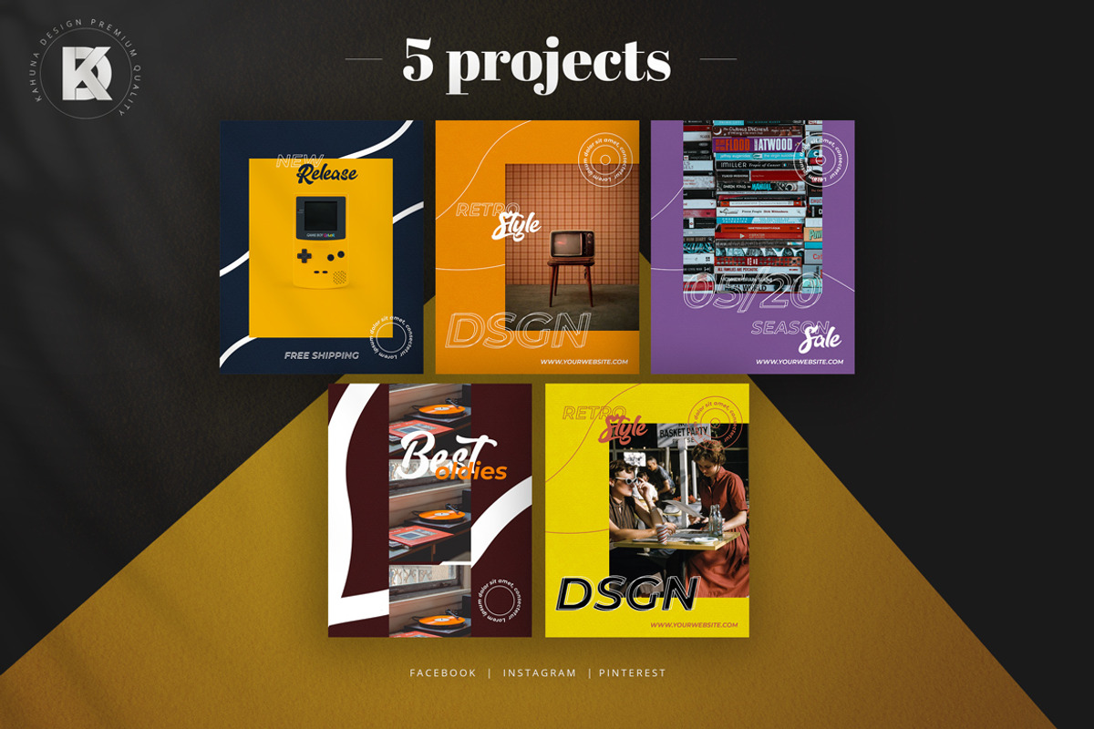 Retro / Vintage Social Media Pack, a Social Media Template by Kahuna Design (Photo 6 of 6)