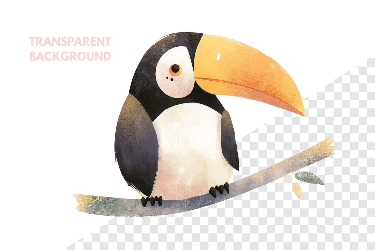 Cute Baby Toucan Animal, an Animal Illustration by ⋒DesignECShop⋒ (Photo 2 of 3)