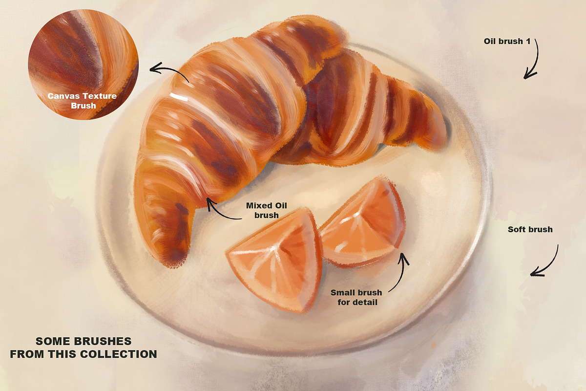 VINTAGE OIL. Procreate brushes, a Brush Add-On by Spark Studio Brushes (Photo 2 of 7)