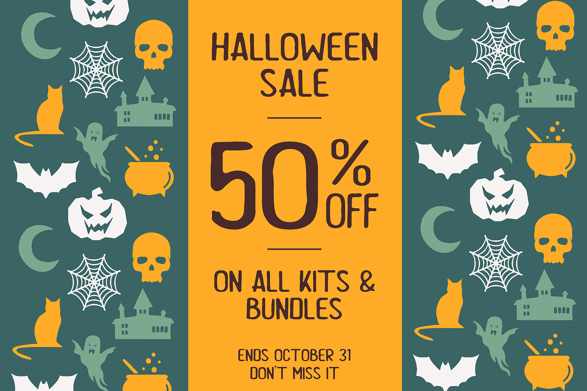 Pooky Halloween Font Due + Extras, a Font by GlitzyGrapix (Photo 4 of 8)