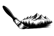 Nature Landscape Paintbrush Design B, an Illustration by Designs_River (Thumbnail 10 of 31)