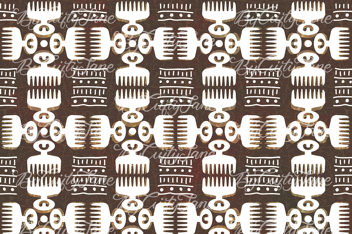 Adinkra DUAFE Pattern I, a Pattern Graphic by ByGiftyJane (Photo 4 of 11)