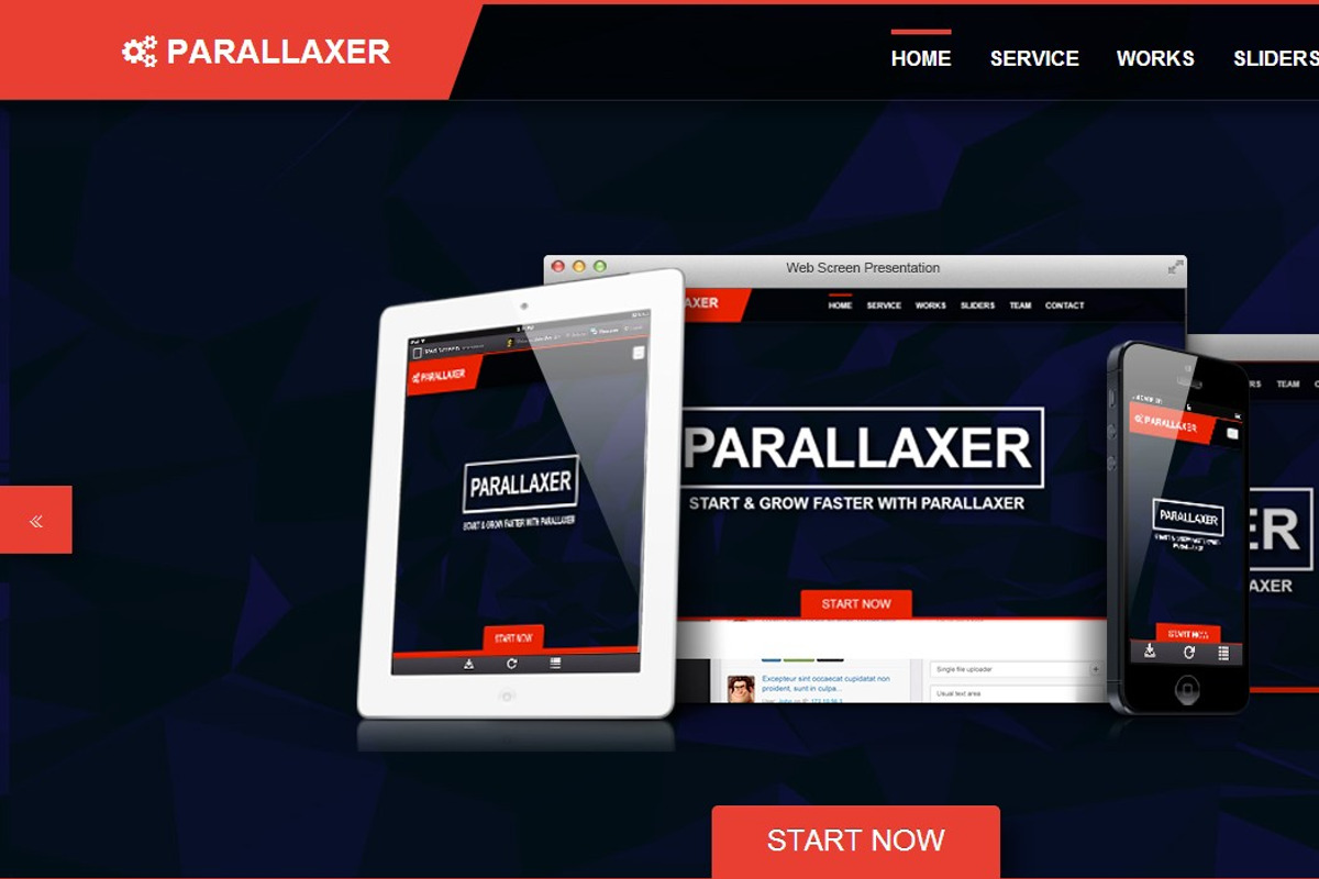 Parallaxer new one page Bootstrap, a Landing Page Template by Bootstraptor (Photo 1 of 5)