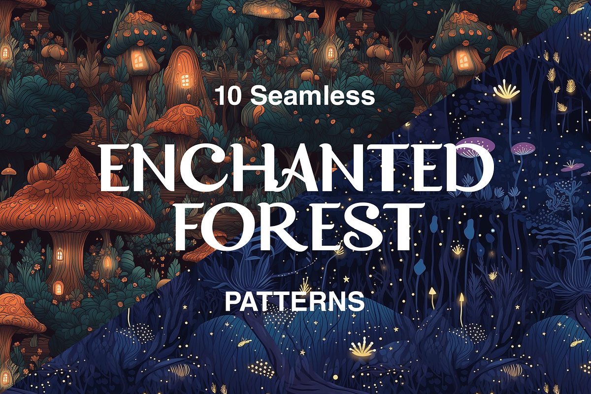 10 Enchanted Forest Patterns, a Pattern Graphic by Motifs (Photo 1 of 11)