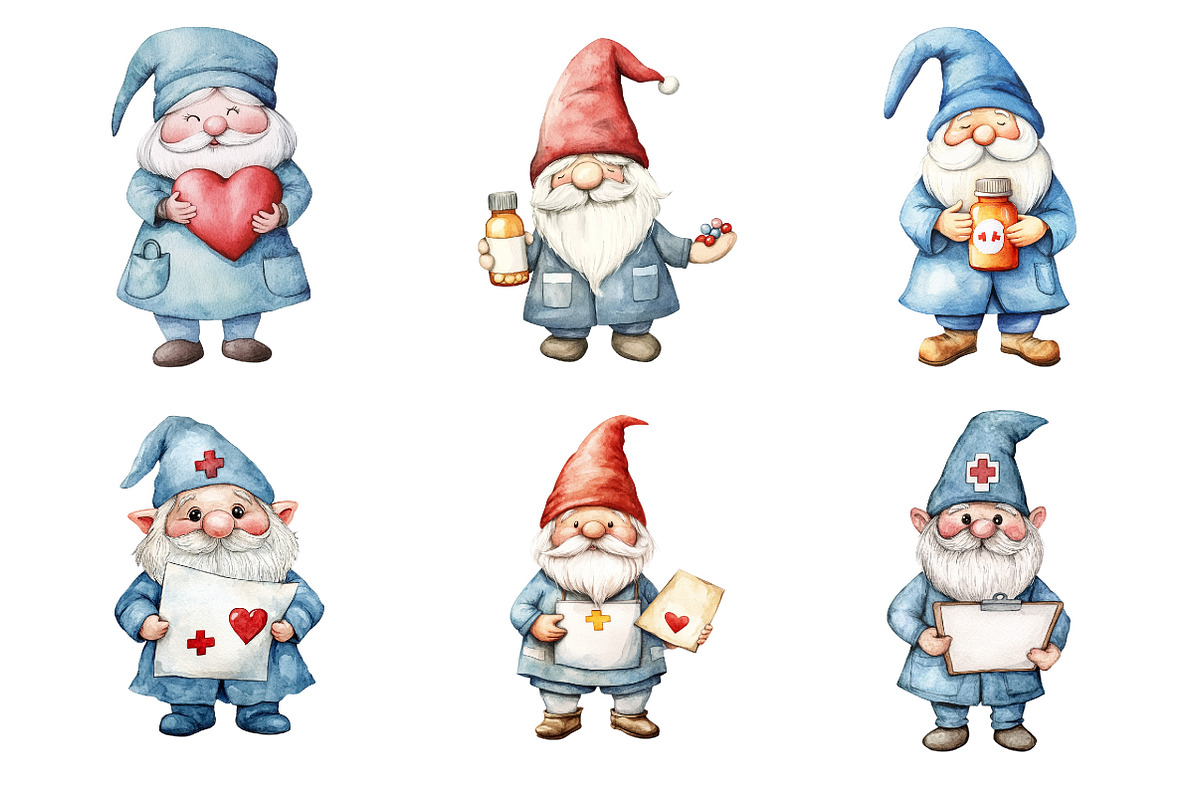 Nurse Gnomes Clipart, an Illustration by Design Market (Photo 4 of 4)