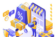 Online Internet Shopping Delivery, a Person Illustration by TAlex (Thumbnail 3 of 6)