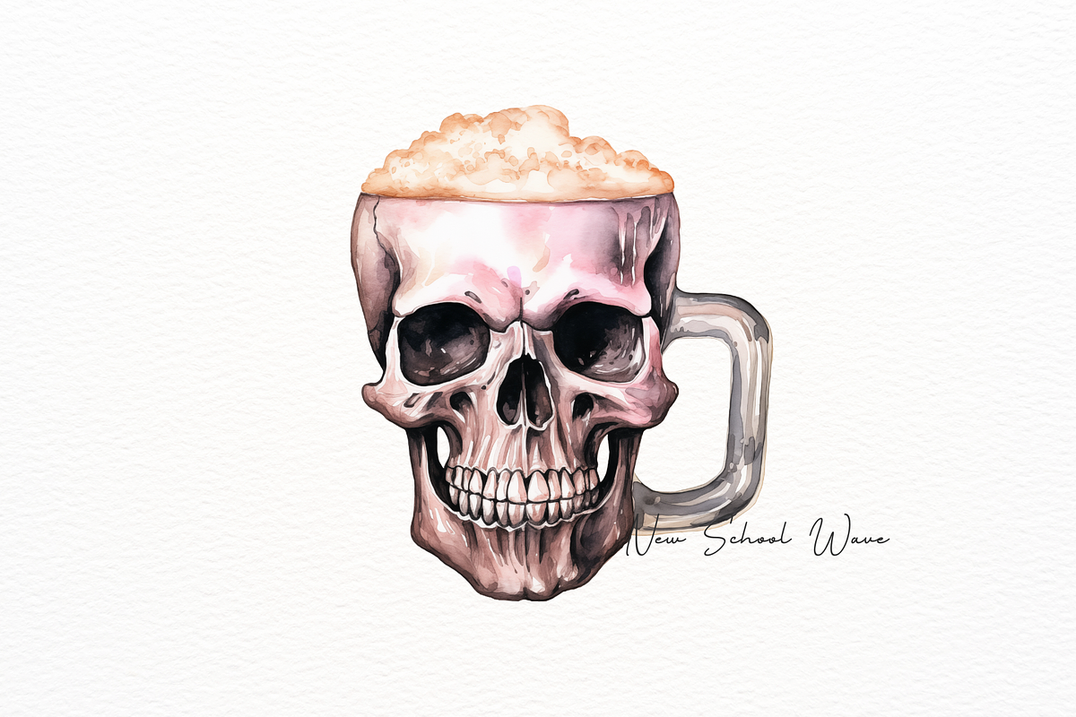 Gothic Skull and Beer Clipart, a Person Illustration by New-School-Wave (Photo 2 of 5)