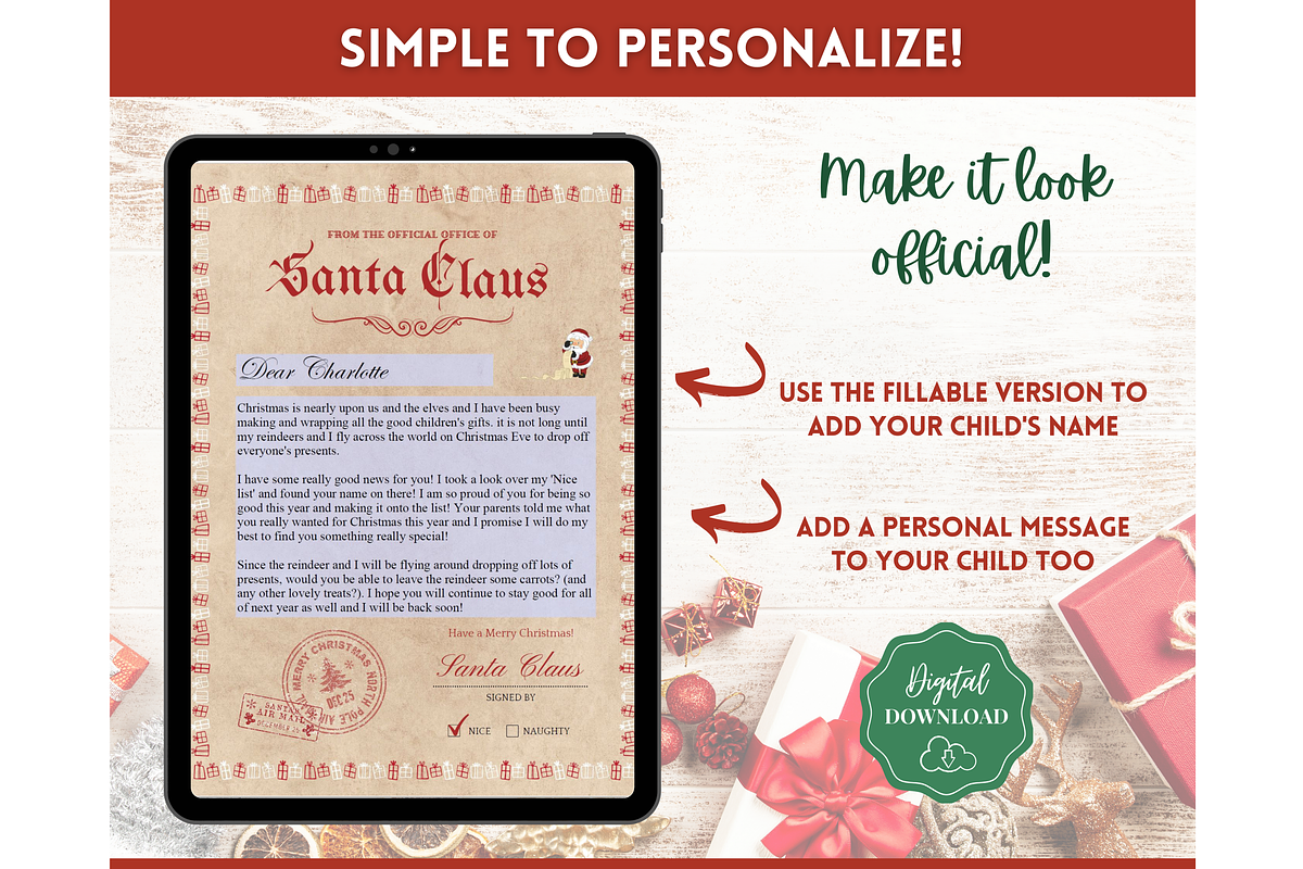 Letter from Santa Bundle | Nice List, a Templates & Theme by Templatables (Photo 5 of 10)