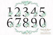 Mint Floral Numbers With Vectors, an Illustration by Amanda Ilkov (Thumbnail 1 of 5)