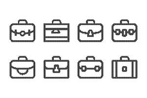 Briefcase dotted Icon Set, an Outline Icon by Design Store