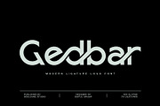 Gedbar - Modern Ligature Logo Font, a Sans Serif Font by Sealoung (Thumbnail 1 of 11)