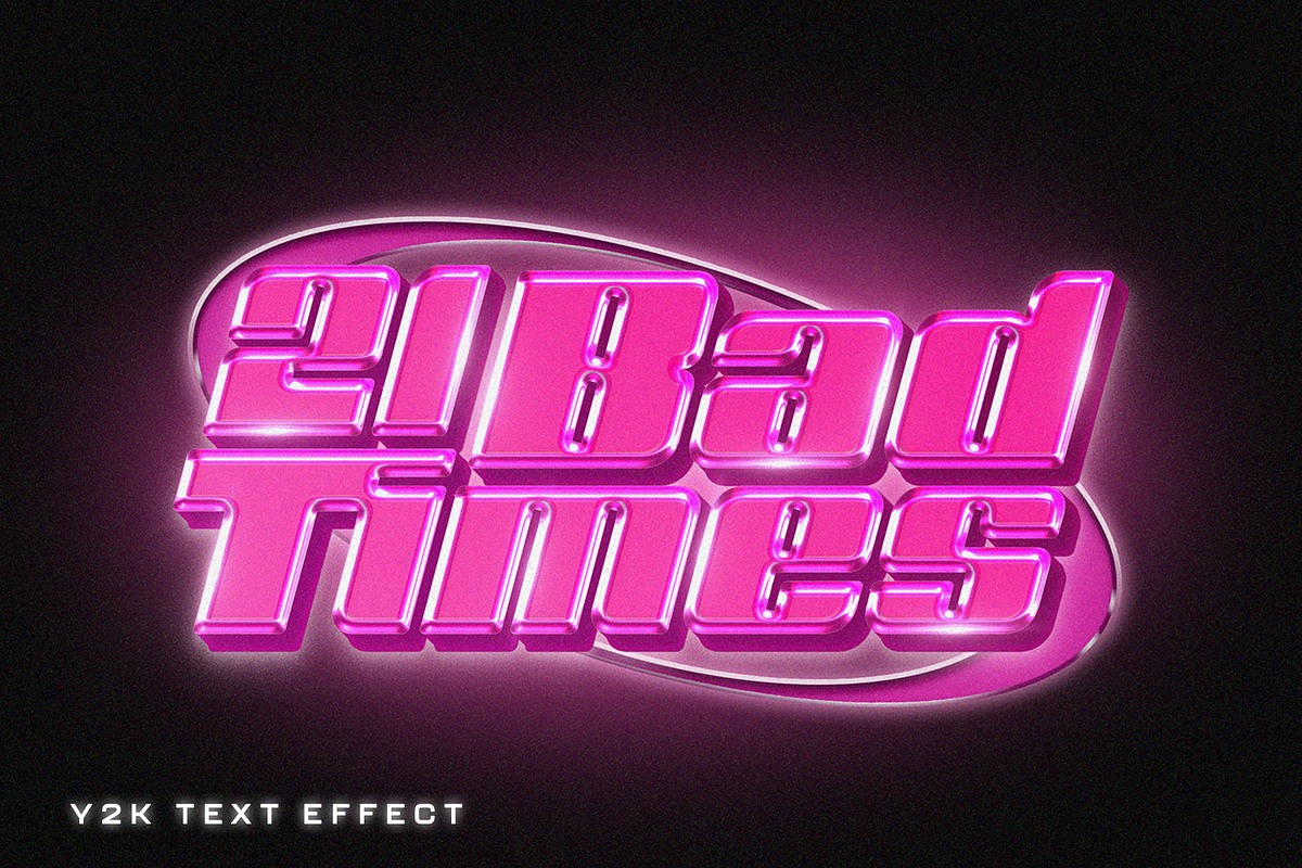 Y2K Chrome Text Effect Collection V2, a Layer Style Add-On by Sixtysix Labs (Photo 8 of 9)